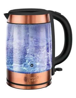 Outlet 🧨 Russell Hobbs Brooklyn Glass/Copper Kettle RHK172 🥰