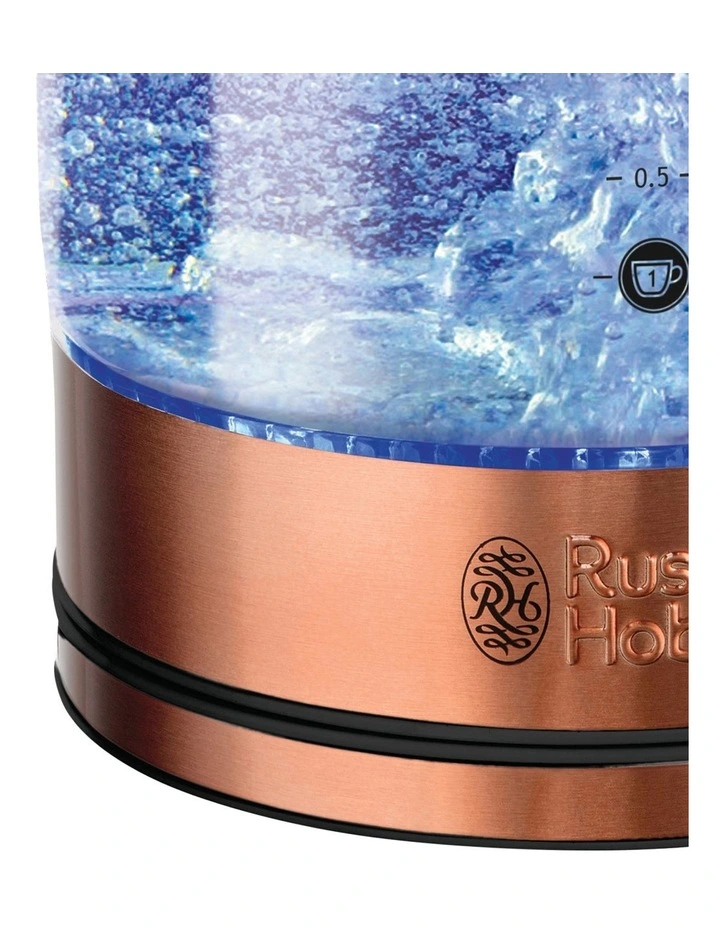 Outlet 𧨠Russell Hobbs Brooklyn Glass/Copper Kettle RHK172 π₯° - Image 2