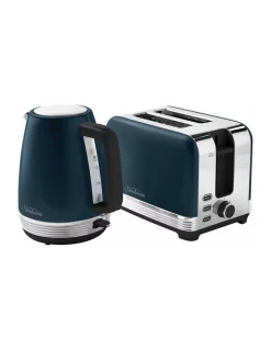 Promo 💯 Sunbeam The Chic Collection Kettle And Toaster Breakfast Set Blue PUM3510BL ⌛