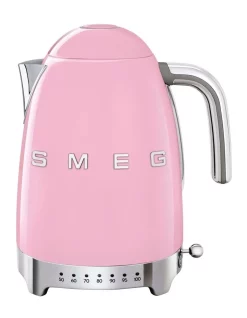 Budget 🛒 Smeg 50's Style Variable Temperature Kettle Pink KLF04PKAU ⭐