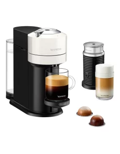 Outlet ✔️ Nespresso By De'Longhi Vertuo Next Capsule Coffee Machine With Milk Frother White ENV120WAE 😀