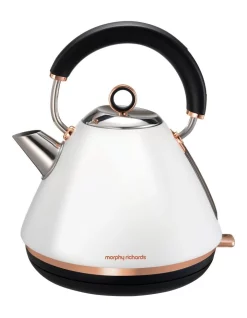 New 💯 Morphy Richards Accents Rose Gold/White Traditional Pyramid Kettle 102108 🔔