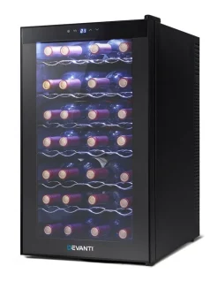 Cheapest 🧨 Devanti Wine Cooler 28 Bottle Thermoelectric Chiller Storage Fridge Cellar Black 😉