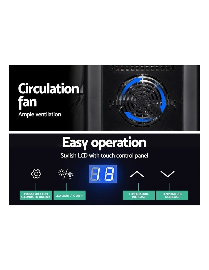 Cheapest 𧨠Devanti Wine Cooler 28 Bottle Thermoelectric Chiller Storage Fridge Cellar Black π - Image 5