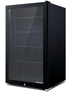 New ❤️ Devanti 98L Bar Fridge Glass Door 💯