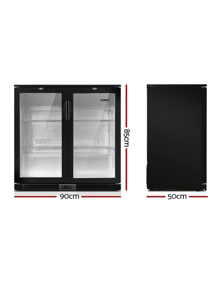 Best reviews of 𧨠Devanti 2 Glass Door Bar Fridge Black BF-E-198L-BK π - Image 2