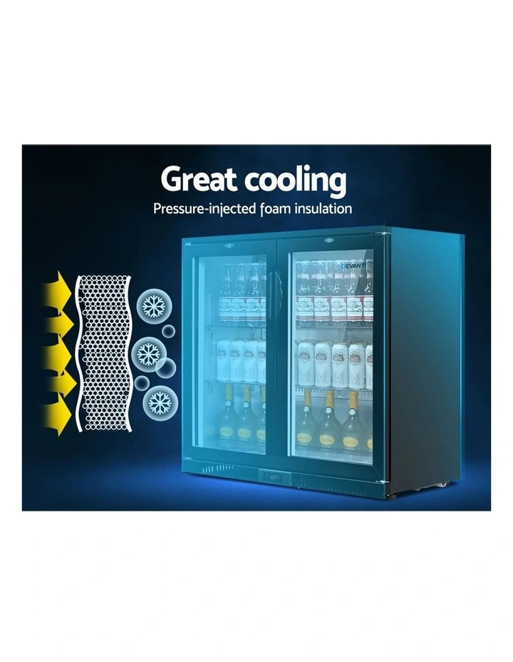 Best reviews of 𧨠Devanti 2 Glass Door Bar Fridge Black BF-E-198L-BK π - Image 5
