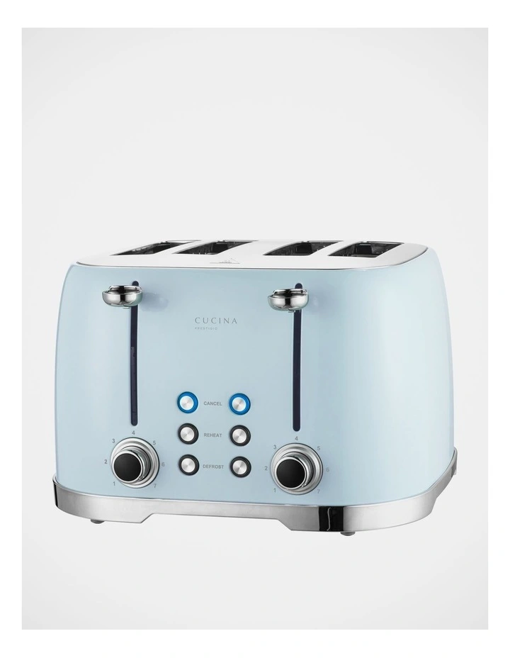 Discount π Cucina Prestigio Retro 4 Slice Toaster Blue CT003V β