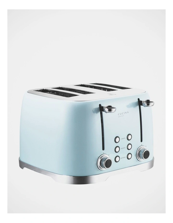 Discount π Cucina Prestigio Retro 4 Slice Toaster Blue CT003V β - Image 2