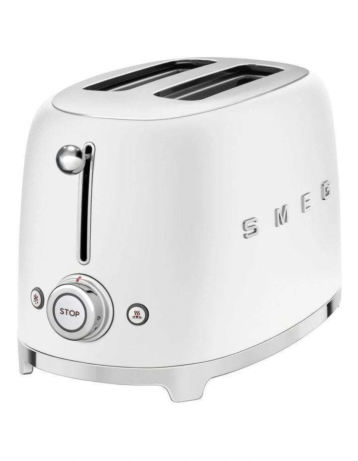 Outlet β€οΈ Smeg 50's Style 2 Slice Toaster Matte White TSF01WHMAU π - Image 2
