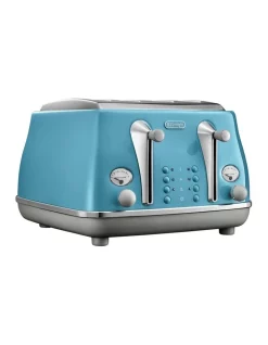 Promo 💯 Delonghi Icona Capitals Lisbon 4 Slice Toaster Azure CTOC4003AZ ✨