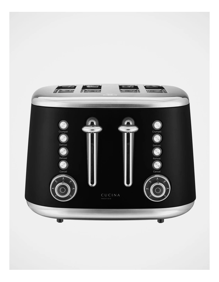Discount β€οΈ Cucina Prestigio Retro 4 Slice Toaster Black CT004B β - Image 2