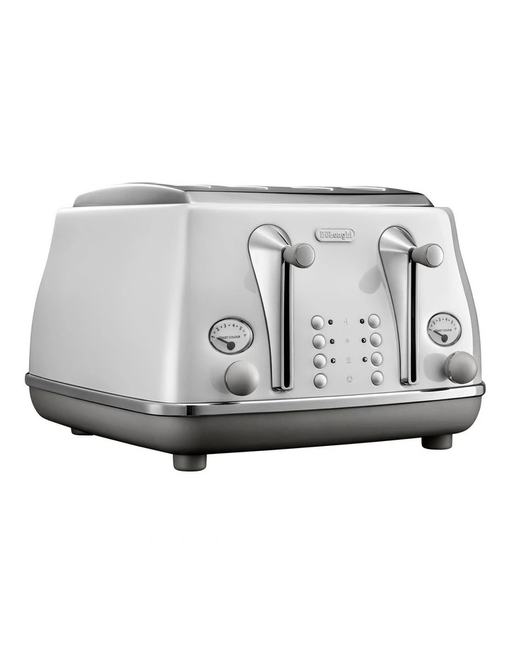 Discount 💯 Delonghi Icona Capitals Sydney 4 Slice Toaster White CTOC4003W 🔔
