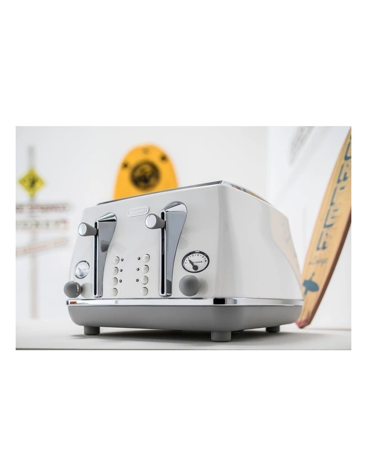Discount 💯 Delonghi Icona Capitals Sydney 4 Slice Toaster White CTOC4003W 🔔 - Image 3