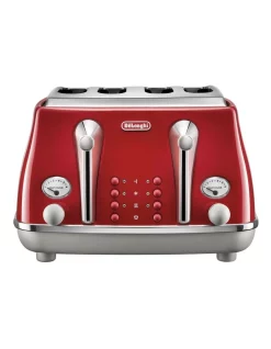 Best deal ⭐ Delonghi Icona Capitals Tokyo 4 Slice Toaster Red CTOC4003R 🔔