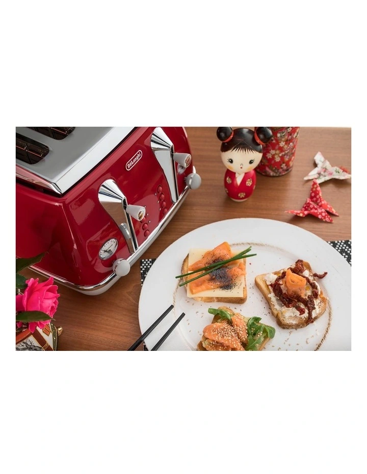 Best deal โญ Delonghi Icona Capitals Tokyo 4 Slice Toaster Red CTOC4003R ๐ - Image 6