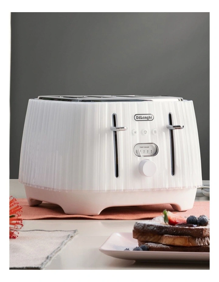 Budget β Delonghi Ballerina 4 Slice Toaster Opaline White CTD4003W π - Image 5