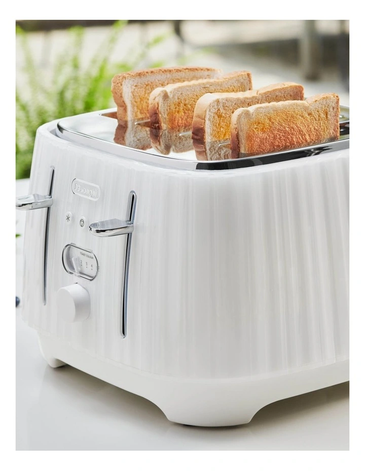 Budget β Delonghi Ballerina 4 Slice Toaster Opaline White CTD4003W π - Image 7