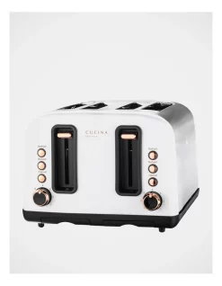 New 🤩 Cucina Prestigio 4 Slice Toaster White CT010W 🔥