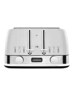 Buy 🔔 Sunbeam New York Collection 4 Slice Toaster White Silver TA4440WS 👍