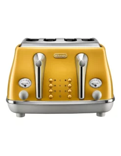 Cheapest ๐ Delonghi Icona Capitals New York 4 Slice Toaster Yellow CTOC4003Y ๐