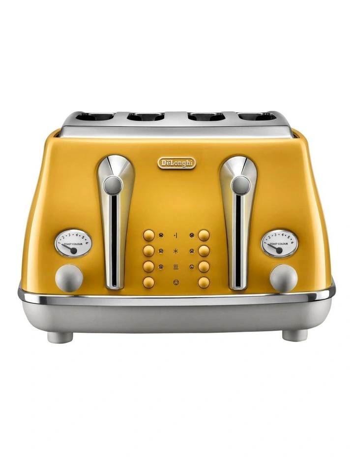 Cheapest ๐ Delonghi Icona Capitals New York 4 Slice Toaster Yellow CTOC4003Y ๐