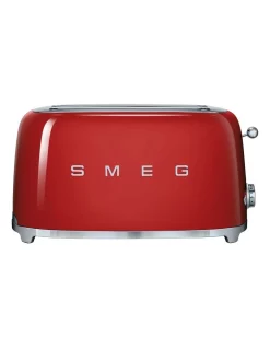 Cheapest 🥰 Smeg 50's Style Longslot 4 Slice Toaster Red TSF02RDAU 🧨