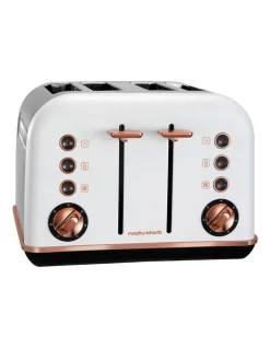 Deals 💯 Morphy Richards Accents 4 Slice Toaster Rose Gold White 242108 🧨