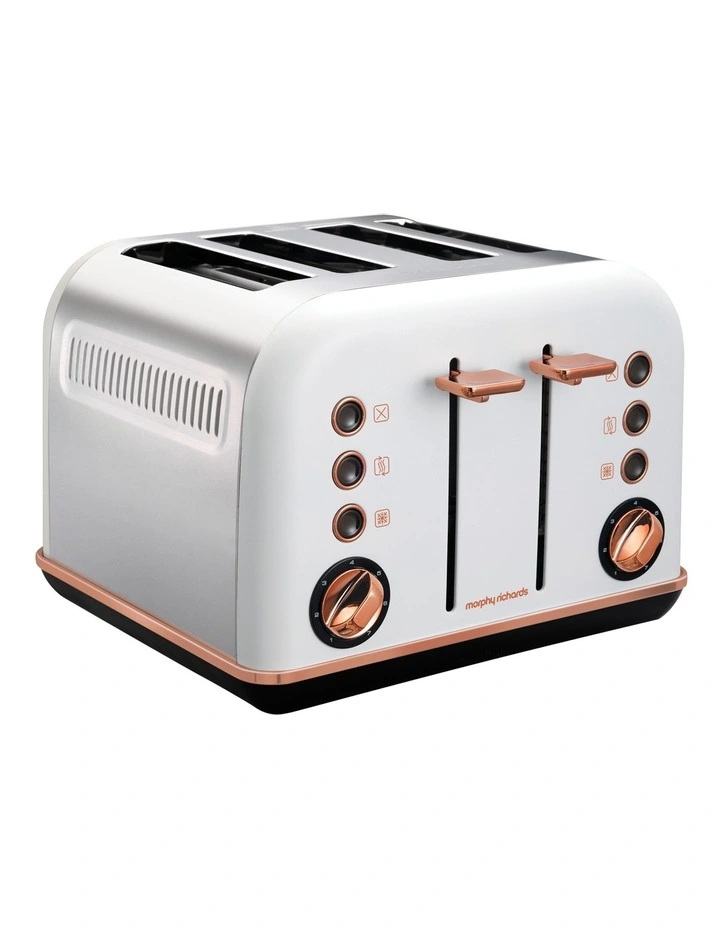 Deals ๐ฏ Morphy Richards Accents 4 Slice Toaster Rose Gold White 242108 ๐งจ - Image 2