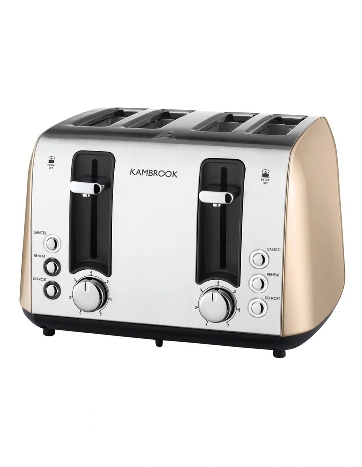Buy π₯ Kambrook Deluxe Collection 4 Slice Toaster Champagne KTA480CMP β€οΈ