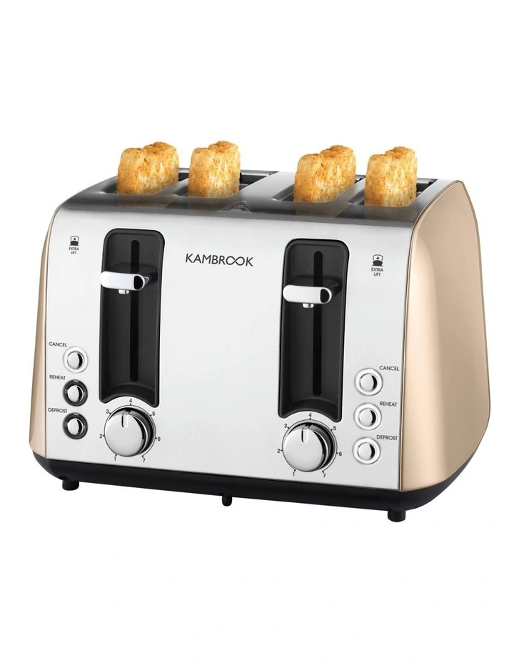 Buy π₯ Kambrook Deluxe Collection 4 Slice Toaster Champagne KTA480CMP β€οΈ - Image 2